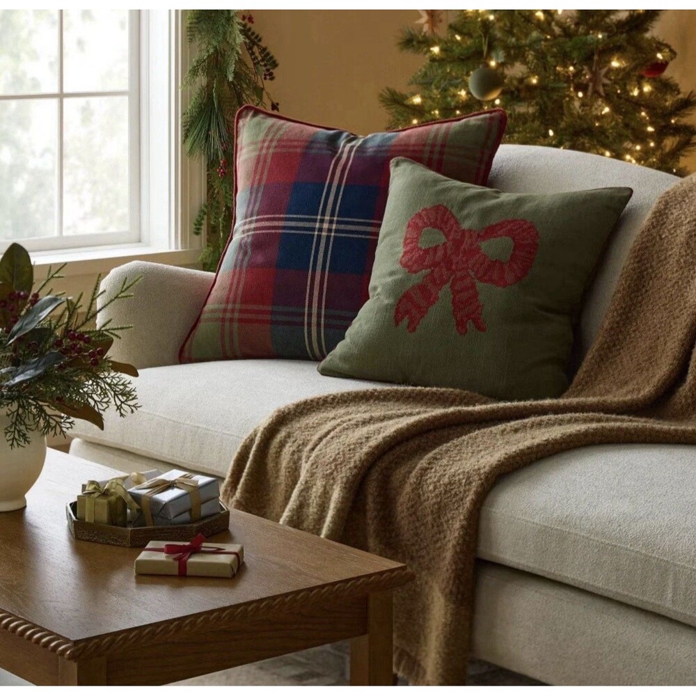Tartan Holiday Plaid Pillow - 24x24 - Threshold designed with Studio McGee NEW